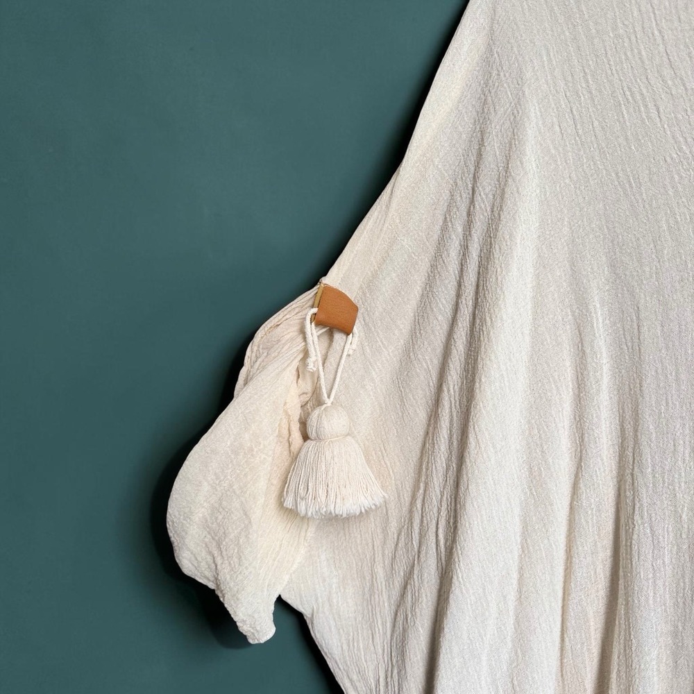 Suiteveintiuno Ensamble Jaretas Kaftan Tulum Boho Crinkle Gauze Old Money - Picture 14 of 15